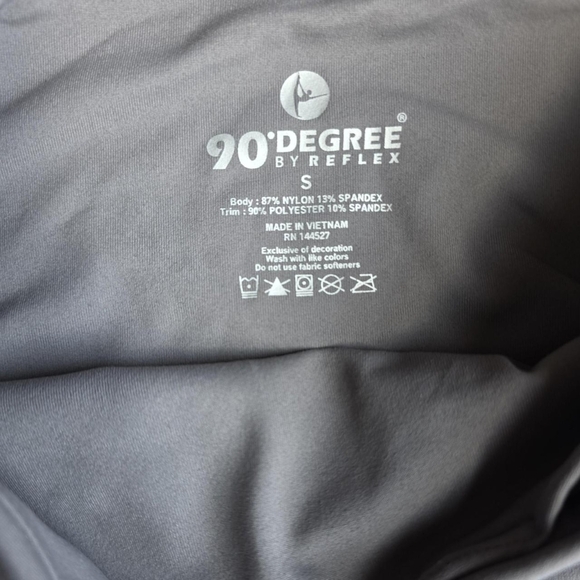 Workout Leggings 90 Degree By Reflex Grey Small 28" - Picture 3 of 4